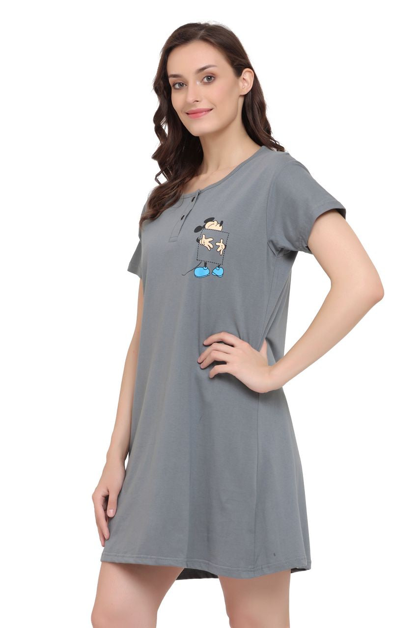 night shirt for women dark grey color