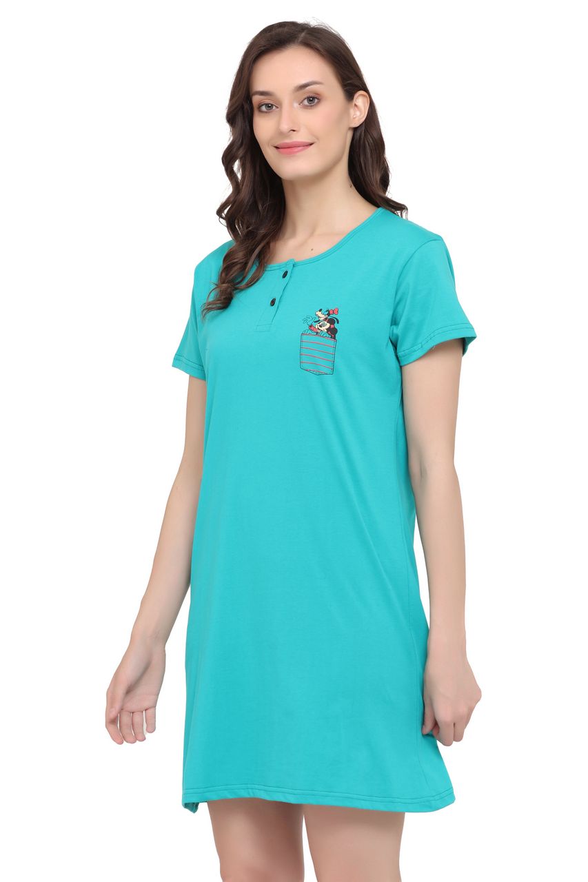 night shirt for women green color