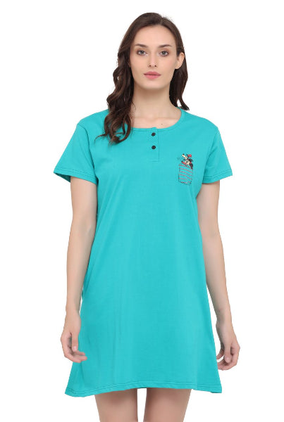 night shirt for women green color
