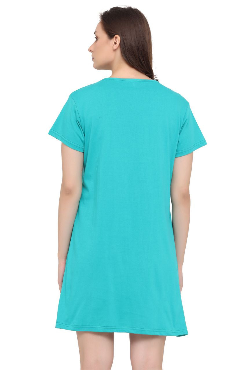 night shirt for women green color