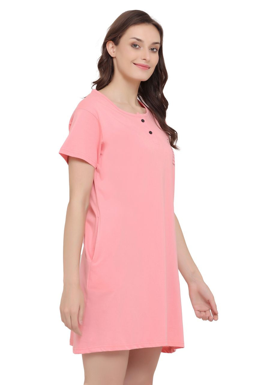 night shirt for women pink color