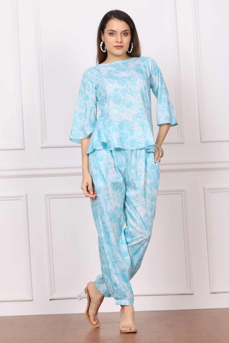 Peplum top with afgani pant