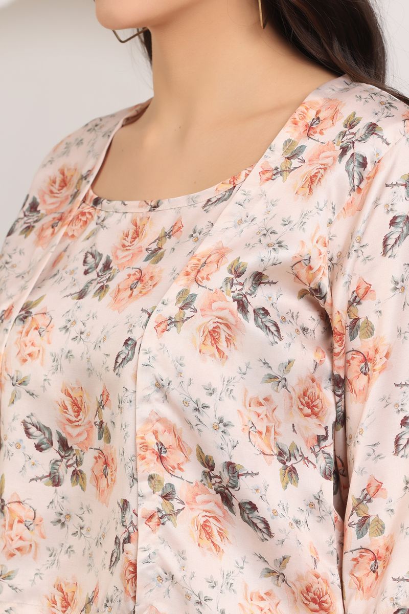 spaghetti top & short with shrug co-ord set for women flora print