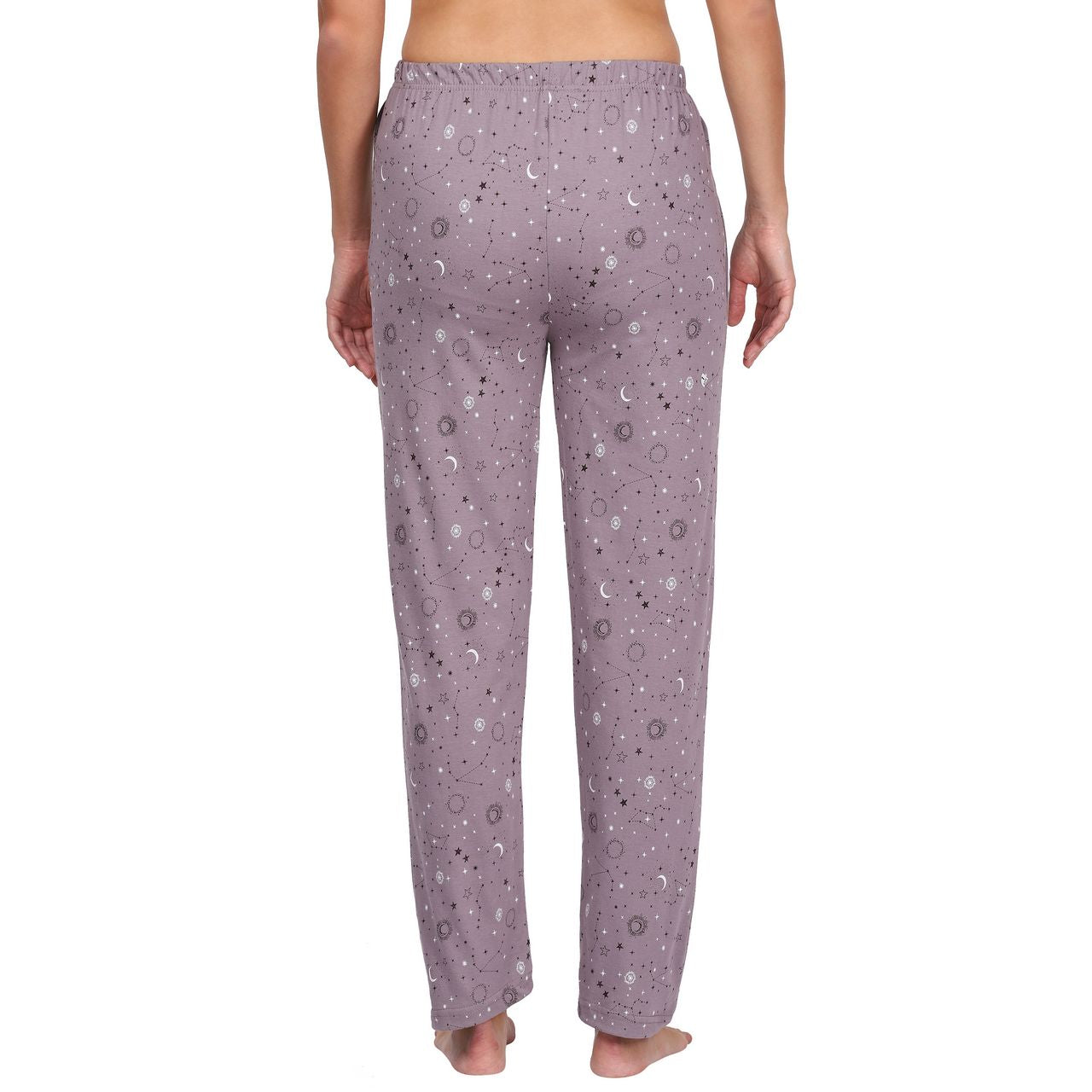 top and pajama set for women black-grey color