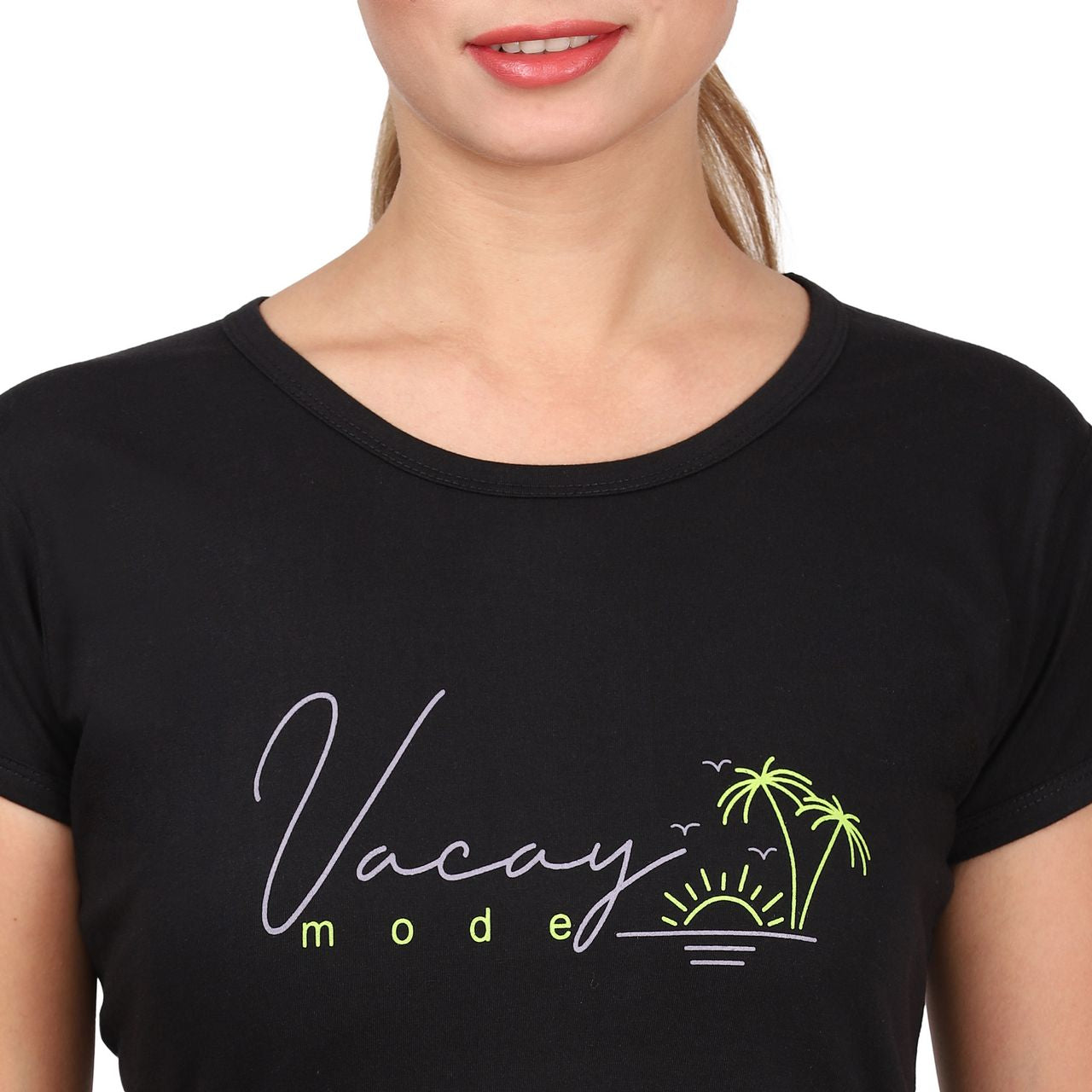 top and pajama set for women black-grey color