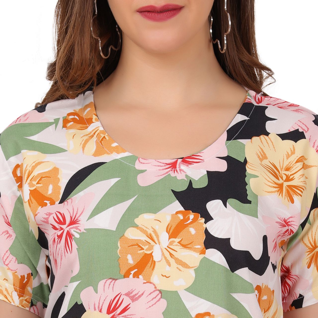 top and pajama set for women flora print