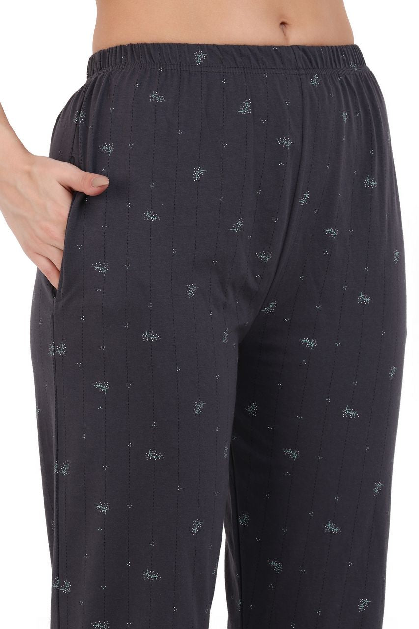 top and pajama set light grey & dark grey