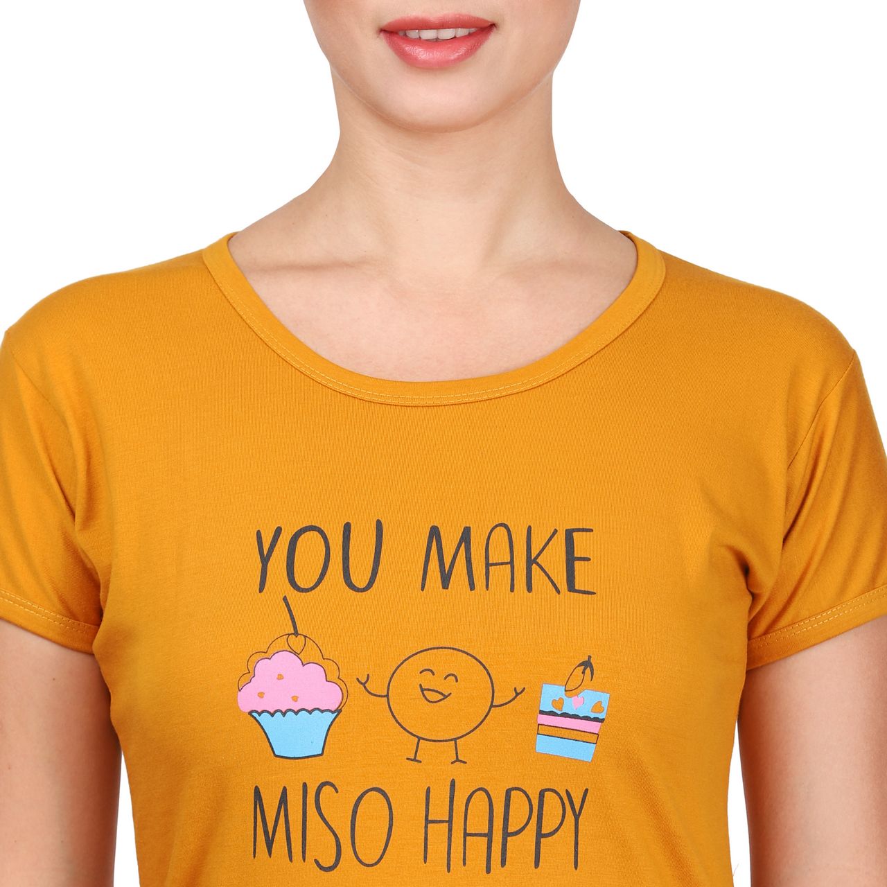 top and pajama set for women mustard-dark grey color