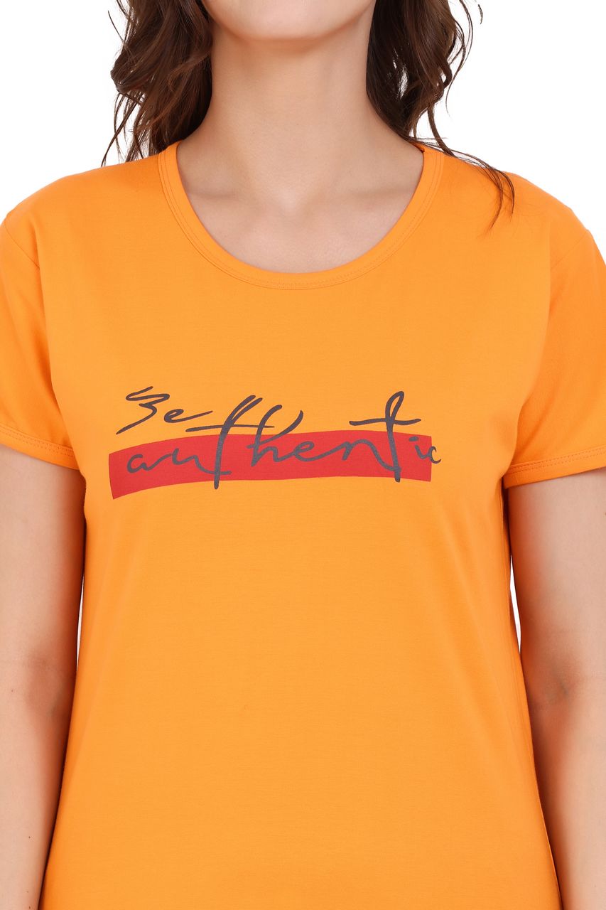 top and pajama set for women orange & grey color