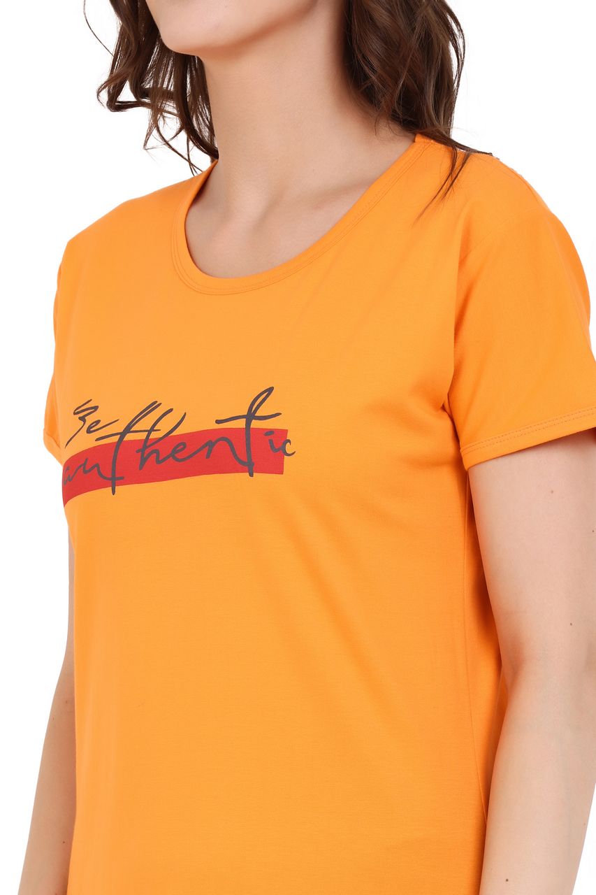 top and pajama set for women orange & grey color