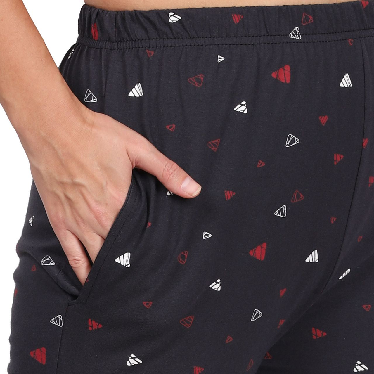 top and pajama set for women peach-dark grey color