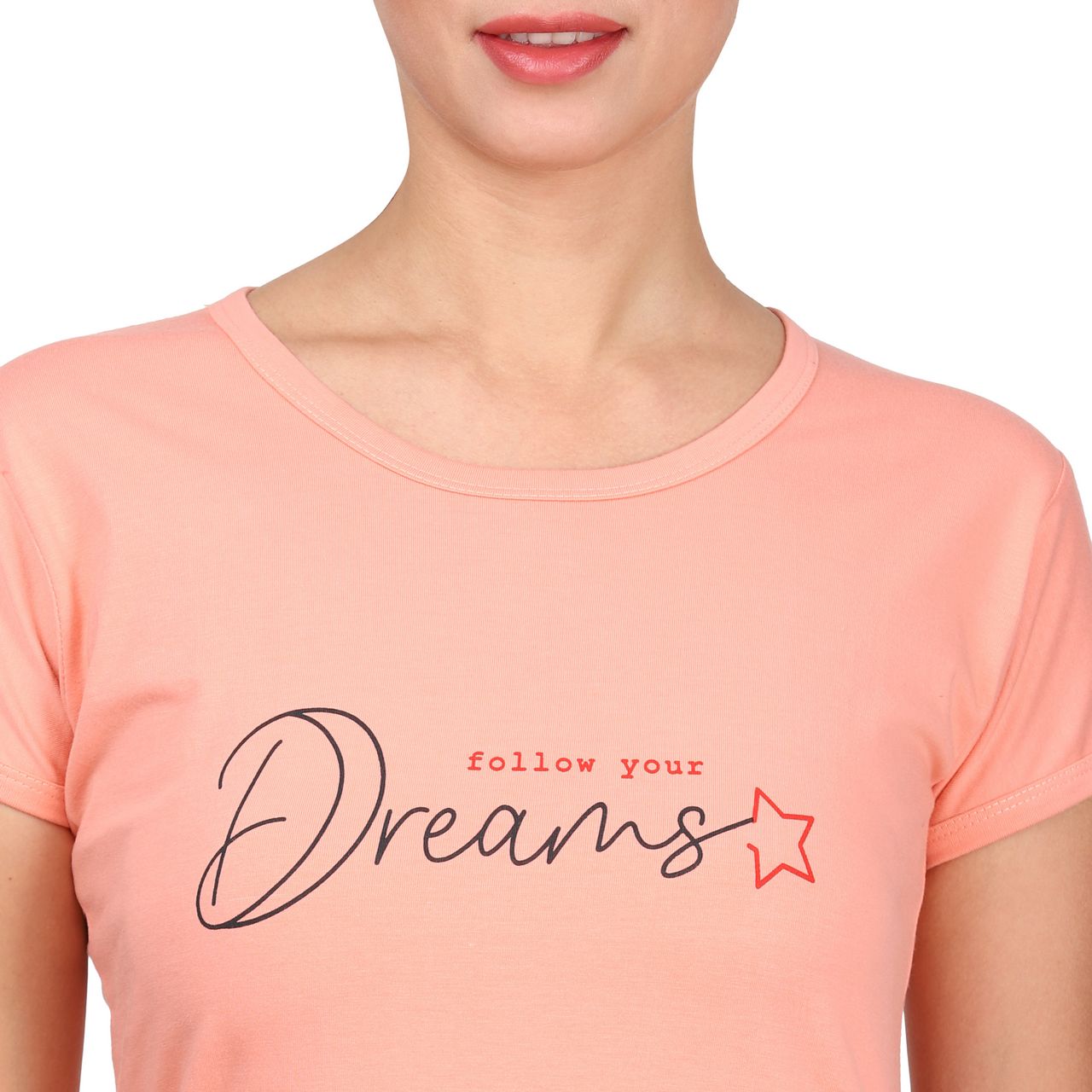 top and pajama set for women peach-dark grey color