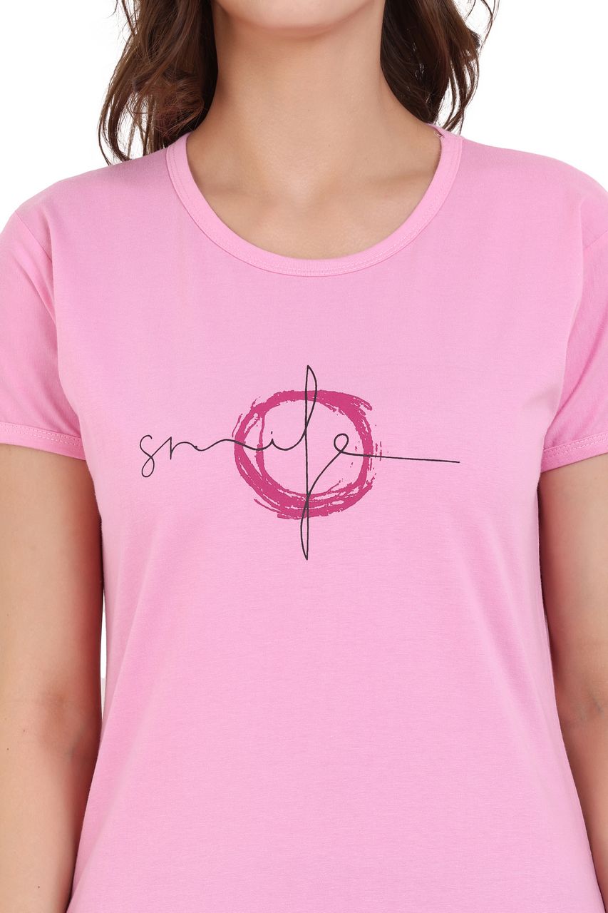 top and pajama set for women pink & grey color