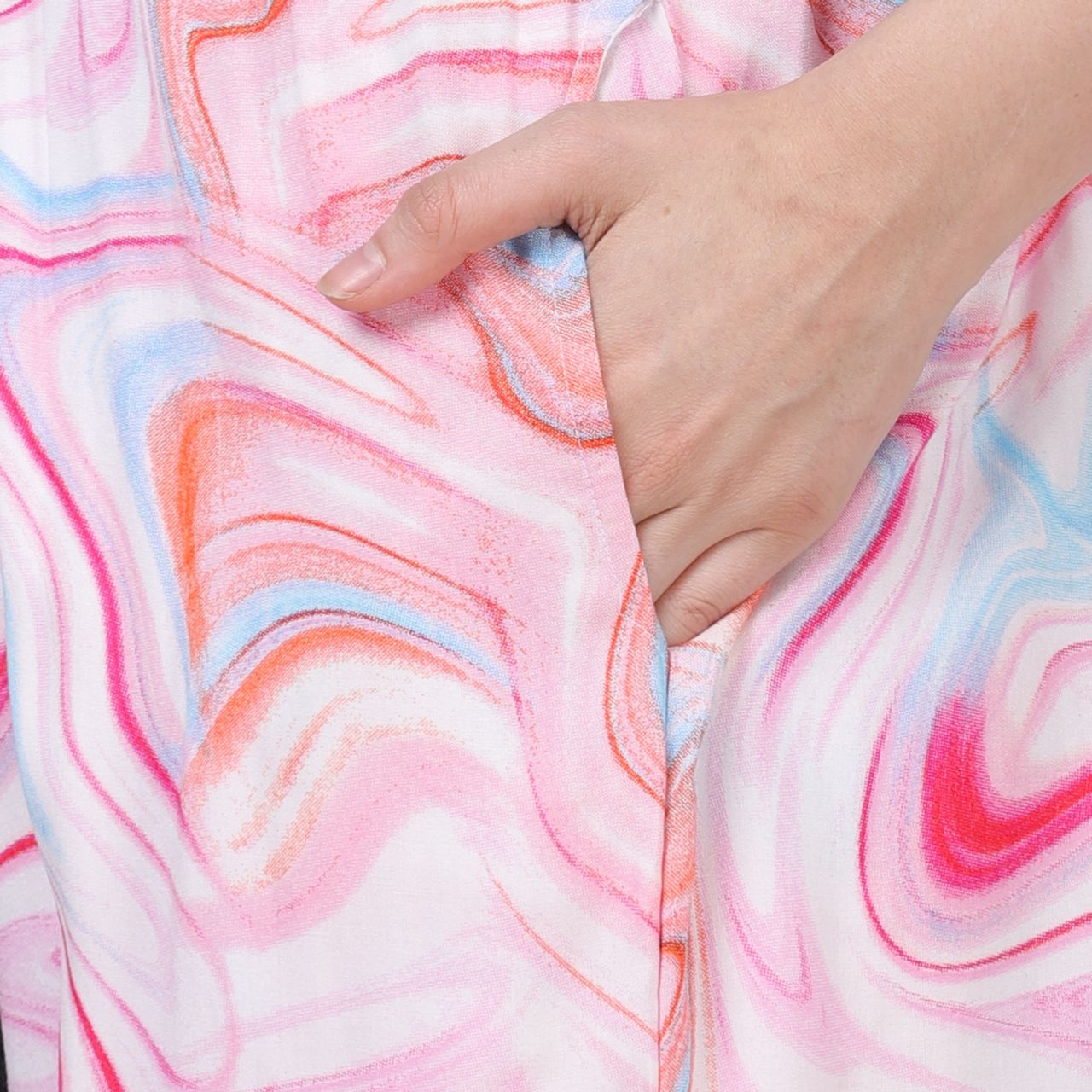 top and pajama set for women rainbow print