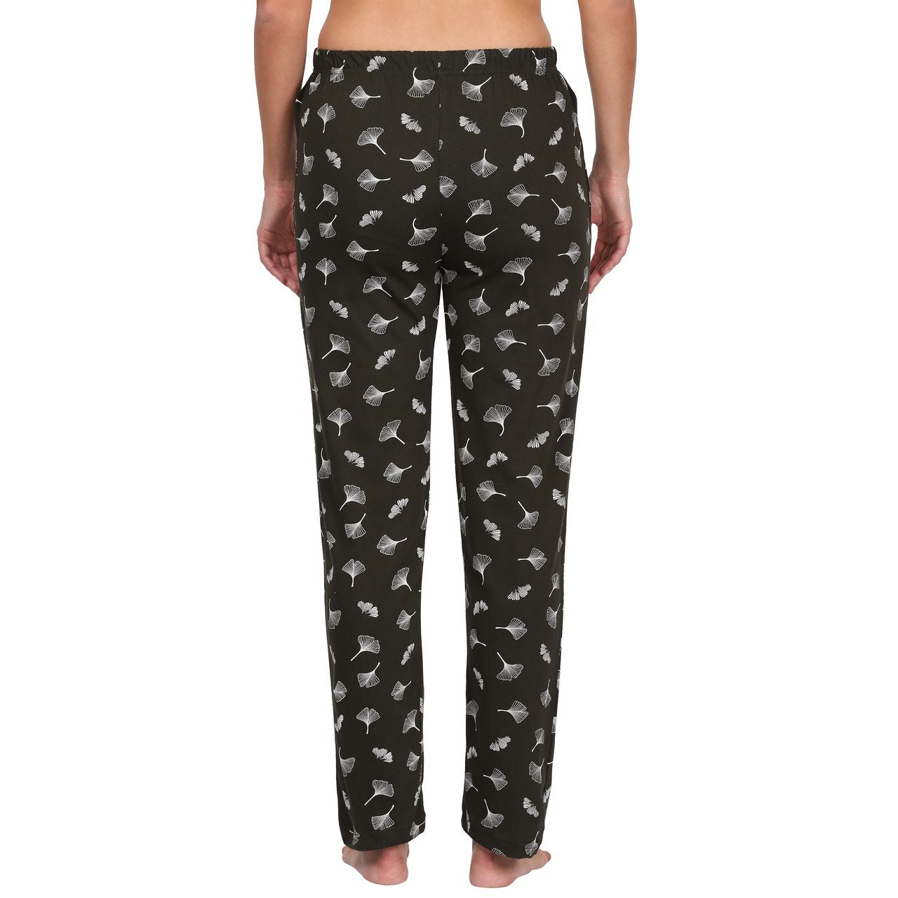 top and pajama set for women violet-dark green color