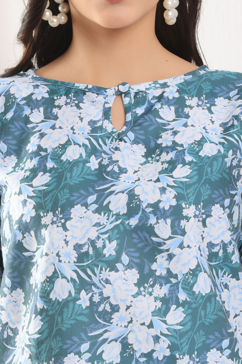 crop top & palazzo co-ord set for women flora print