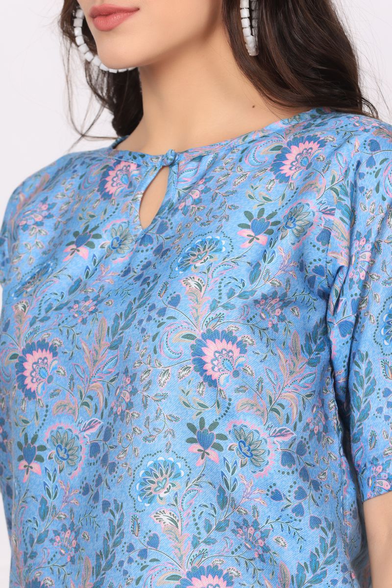 crop top & palazzo co-ord set for women kalamkari print