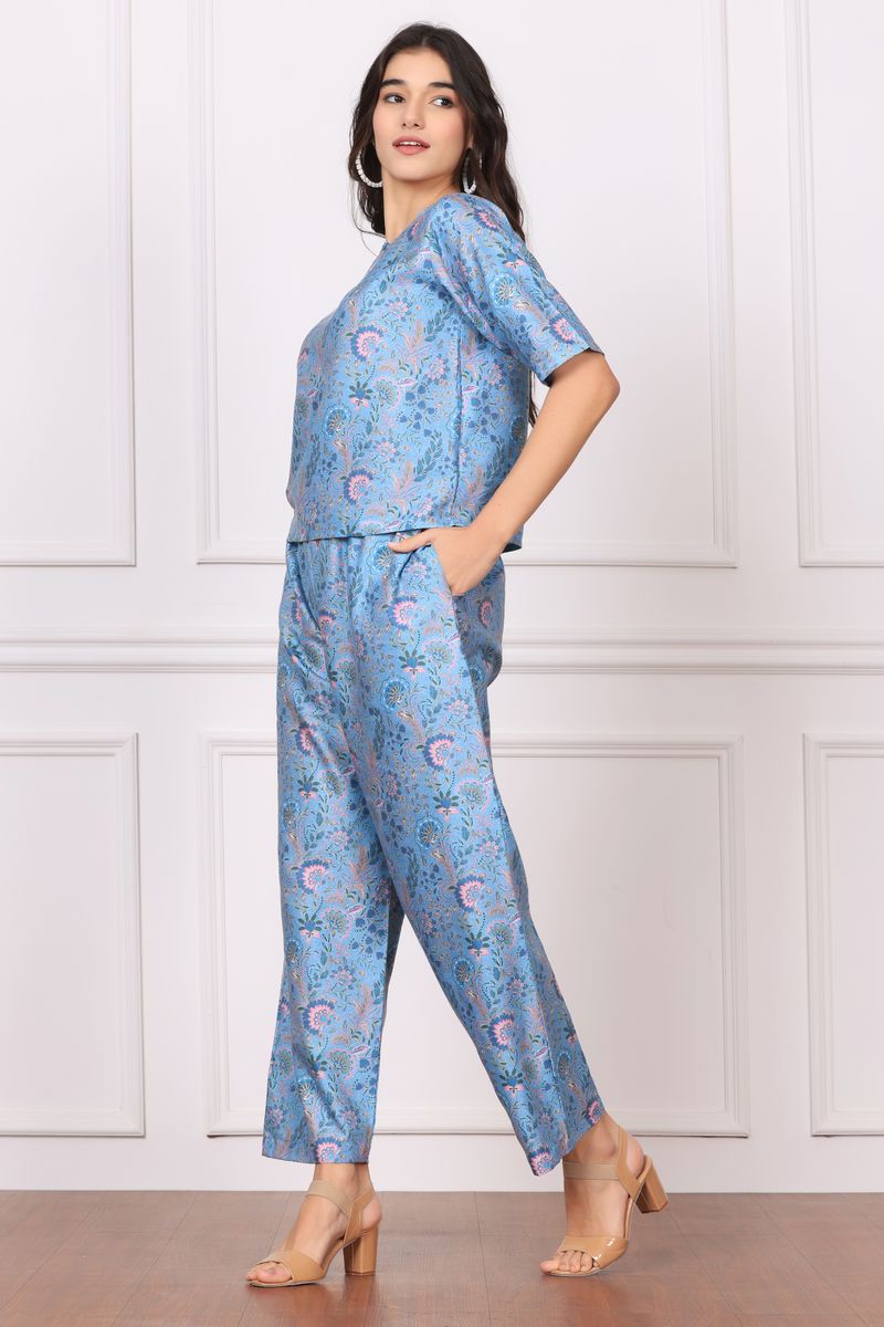 crop top & palazzo co-ord set for women kalamkari print