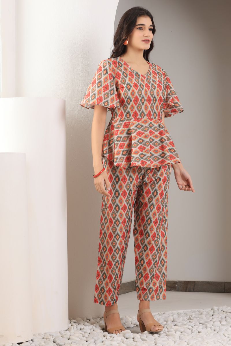 Women Angrakha Top & Palazzo Co-ord Set