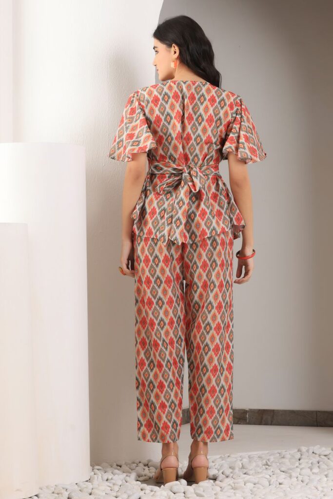 Women Angrakha Top & Palazzo Co-ord Set