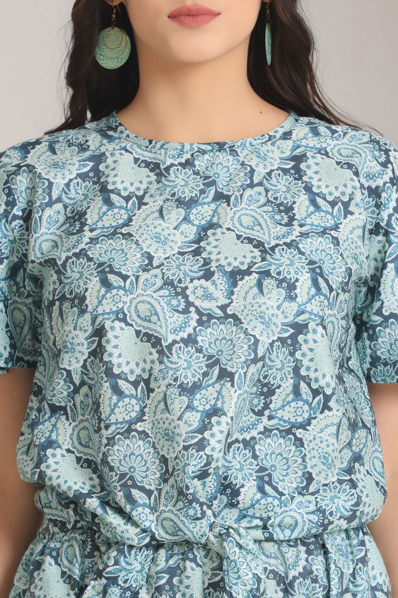 Women Front Tie Top & Bell Bottom Co-ord Set