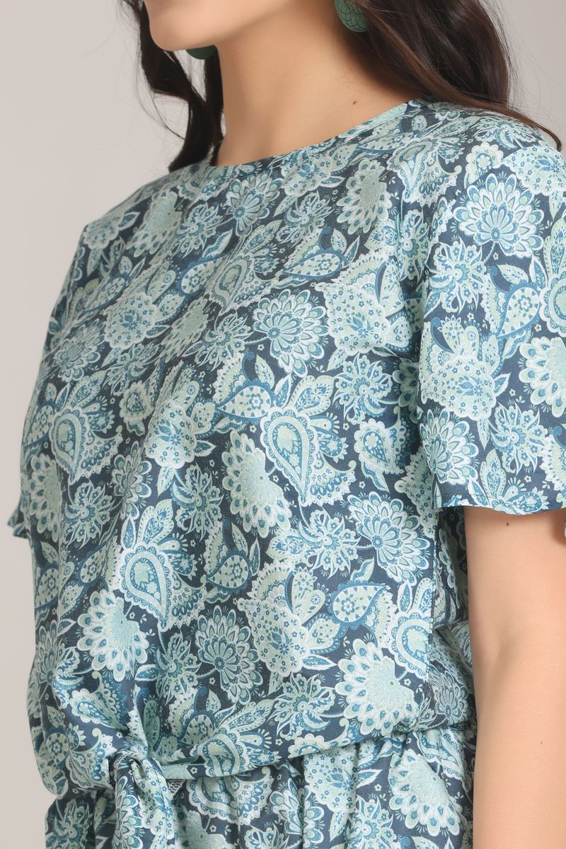 Women Front Tie Top & Bell Bottom Co-ord Set