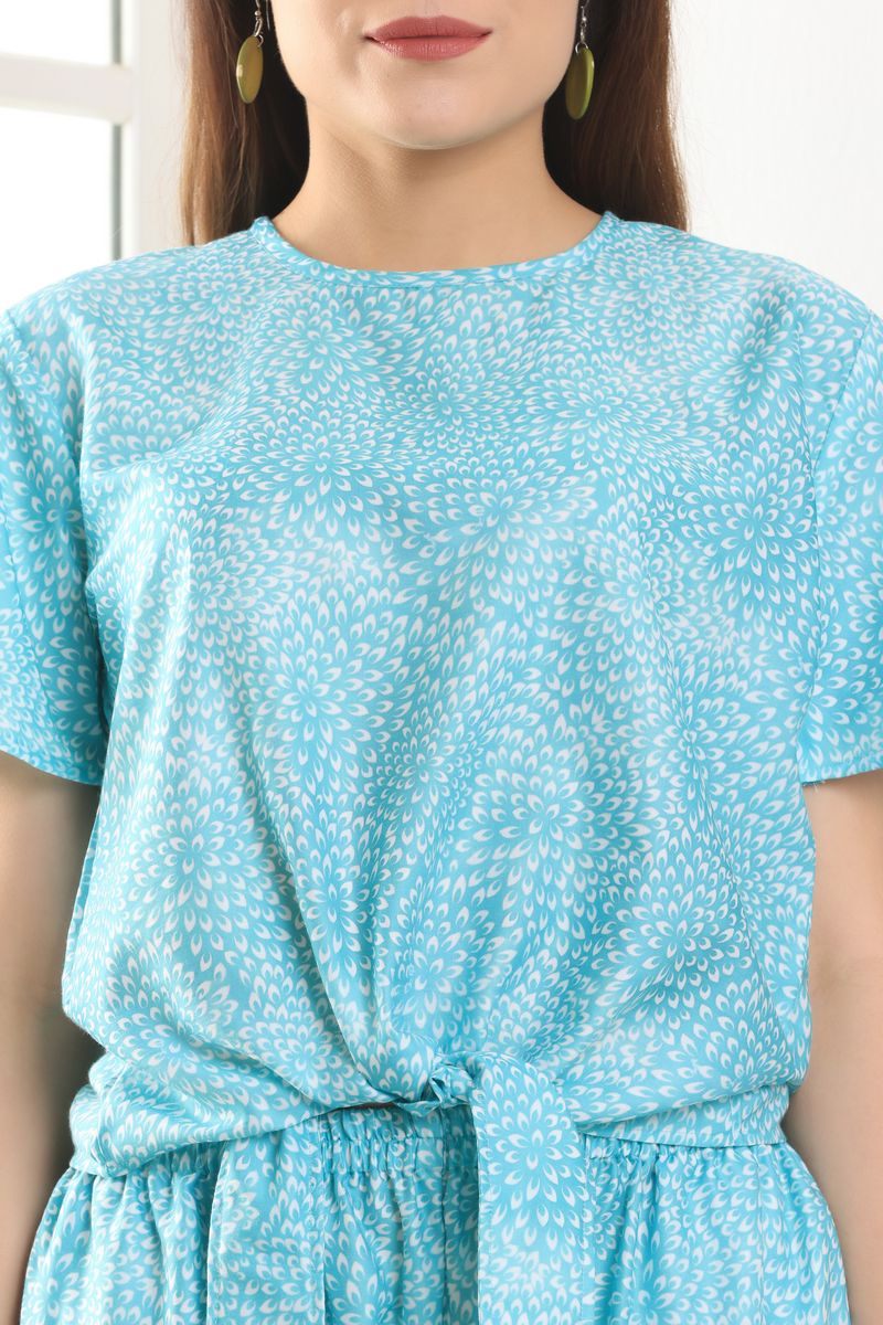 Women Front Tie Top & Bell Bottom Co-ord Set