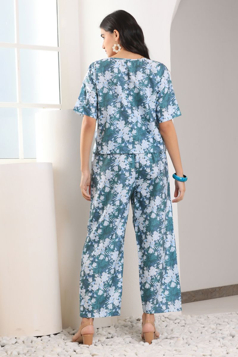 Women Crop Top & Palazzo Co-ord Set