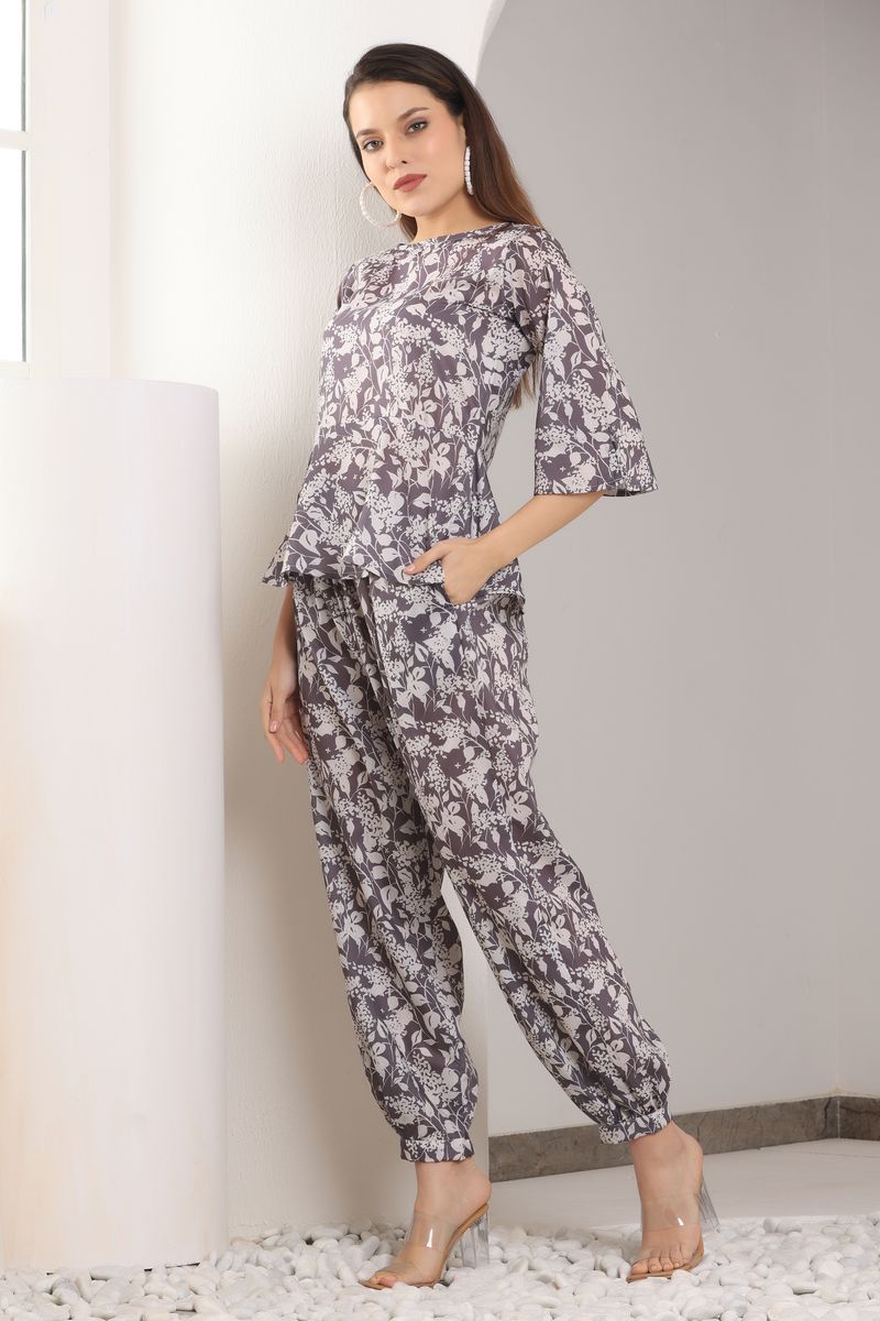 Women Peplum Top & Afgani Pant Co-ord Set