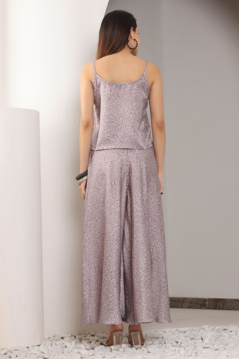 Women Spaghetti Top & Wide Flare Bottom Co-ord Set