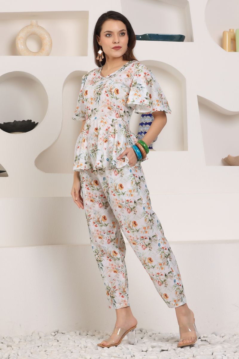 Women Angrakha Top & Palazzo Co-ord Set