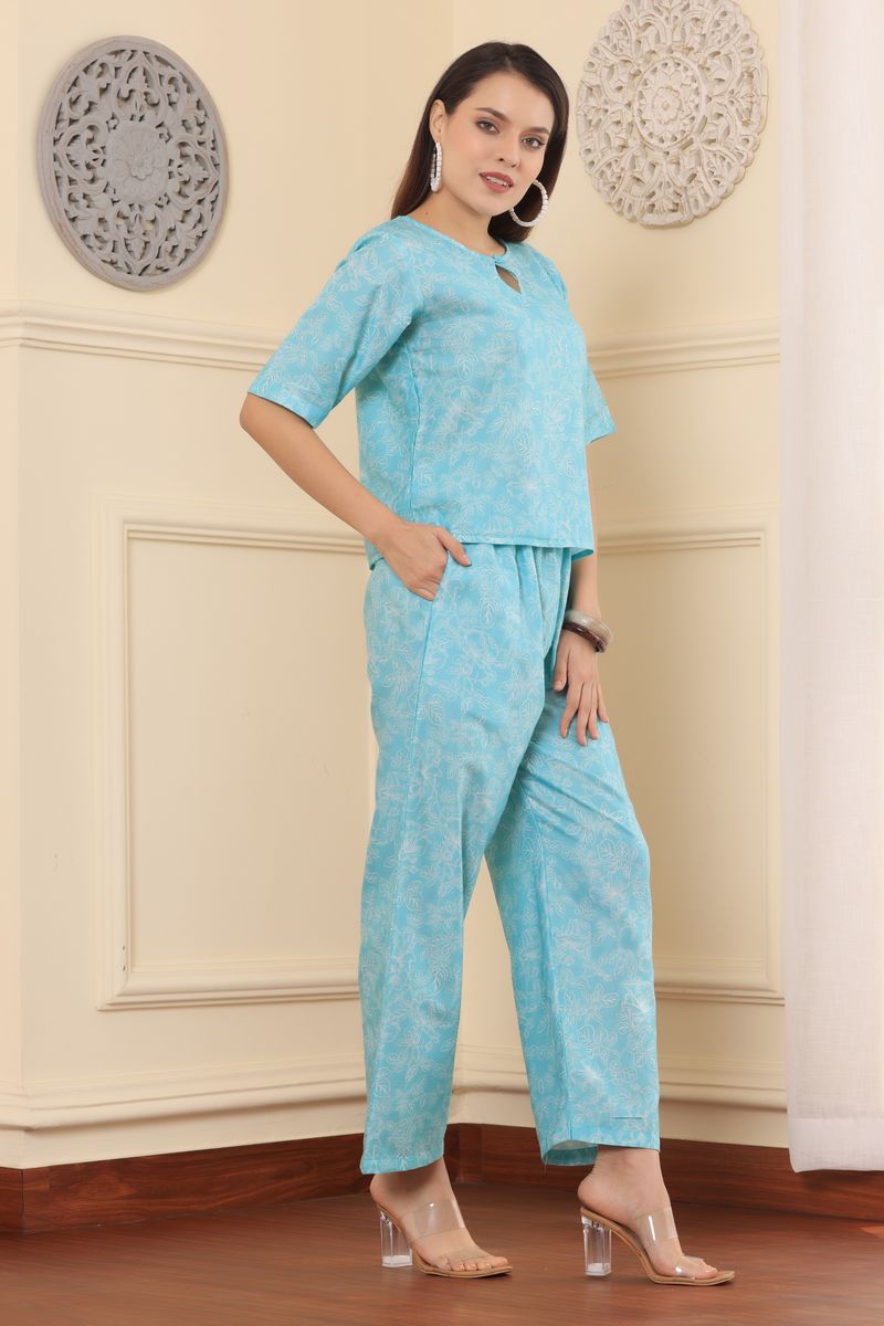 Women Crop Top & Palazzo Co-ord Set