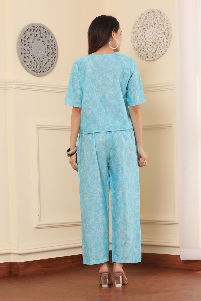 Women Crop Top & Palazzo Co-ord Set