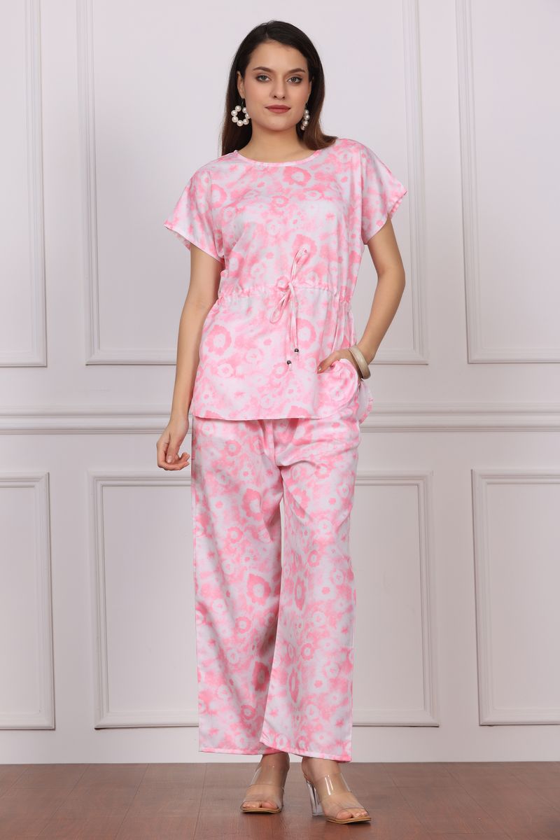 Women Cinched Tunic Top & Palazzo Co-ord Set