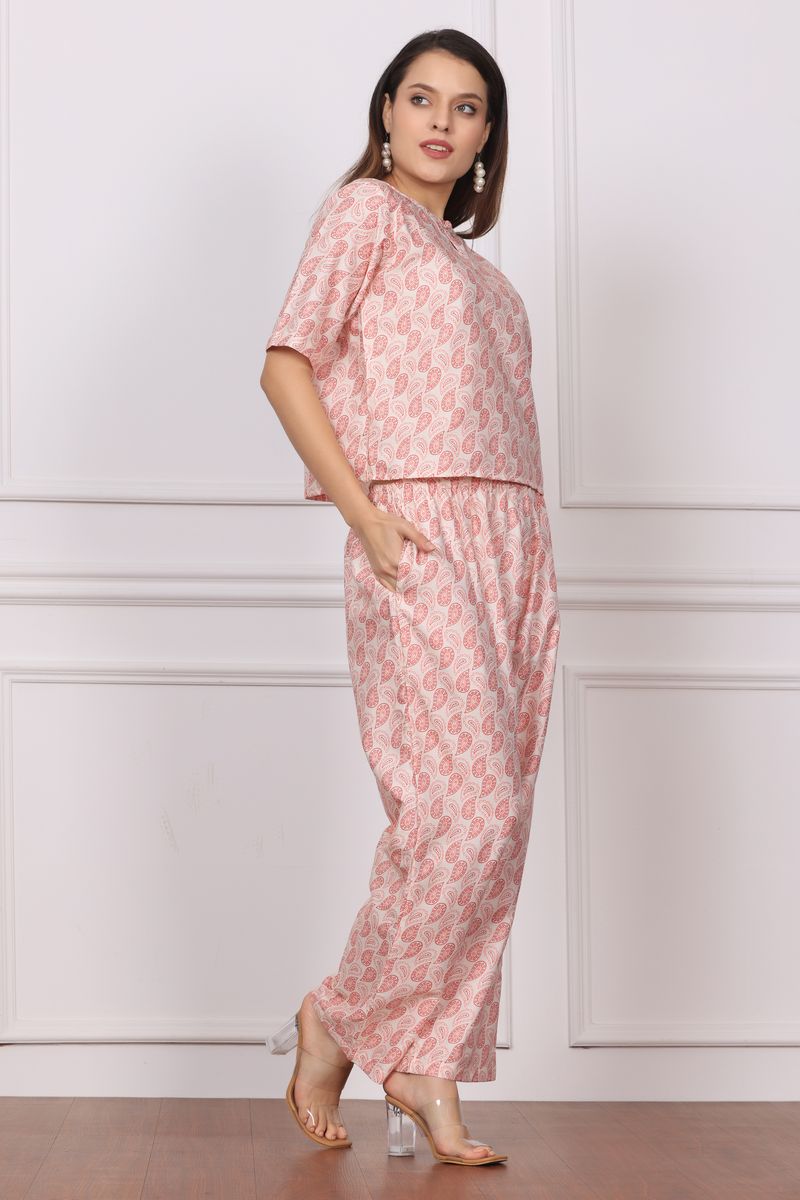 Women Crop Top & Palazzo Co-ord Set