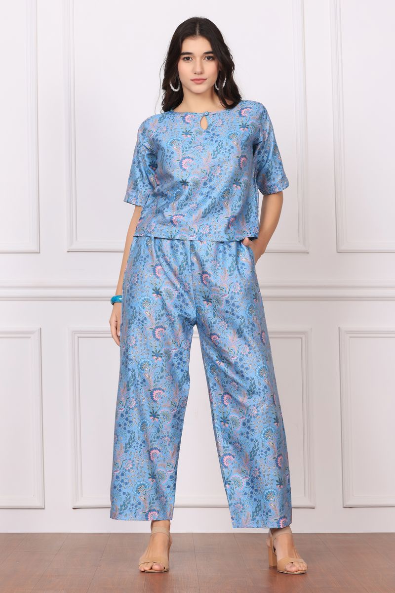 Women Crop Top & Palazzo Co-ord Set