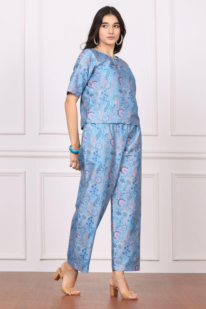 Women Crop Top & Palazzo Co-ord Set