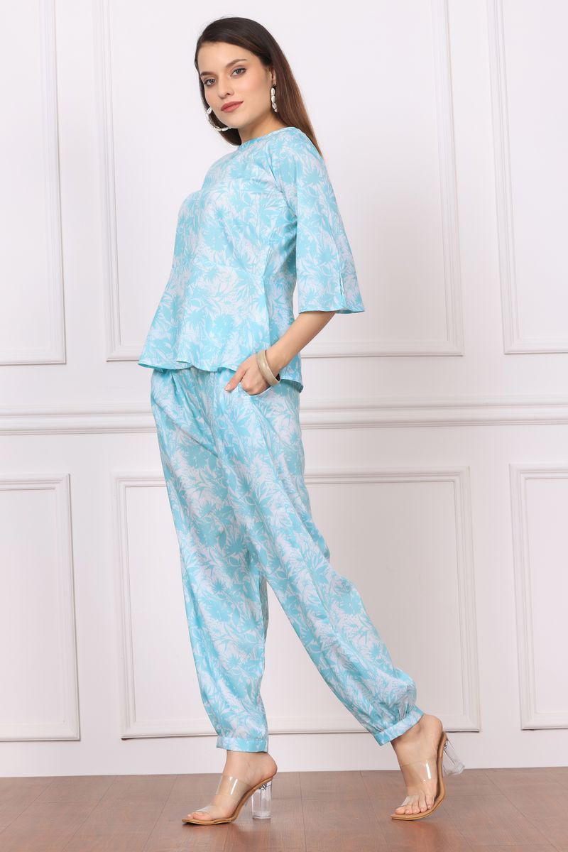 Women Peplum Top & Afgani Pant Co-ord Set