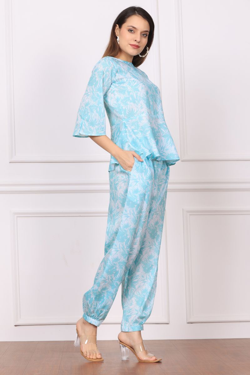 Women Peplum Top & Afgani Pant Co-ord Set