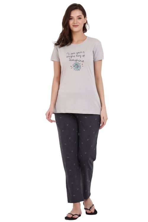 Top and Pajama Set – Light Grey & Dark Grey