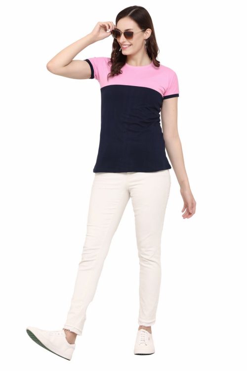 Block T-Shirt, Pink-Black