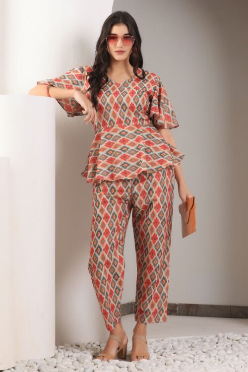 Women Angrakha Top & Palazzo Co-ord Set