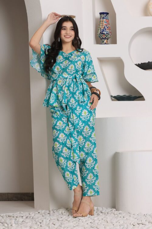 Women Angrakha Top & Palazzo Co-ord Set