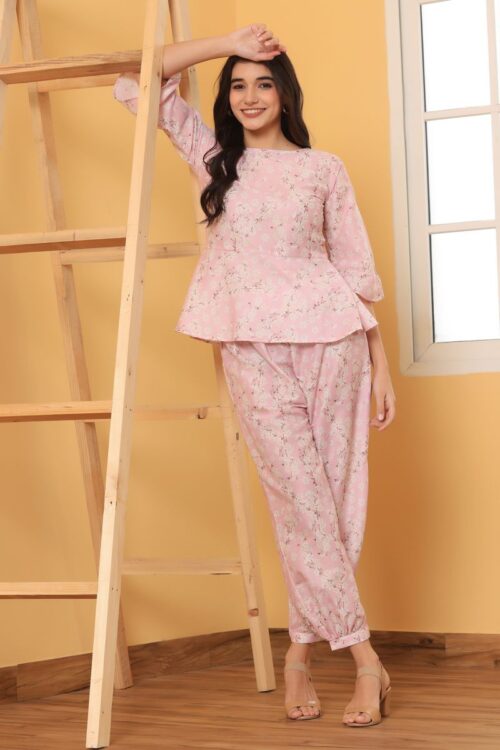 Women Peplum Top & Afgani Pant Co-ord Set